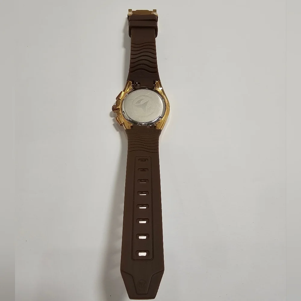 TechnoMarine Cruise Original Star 110044 Gold Tone Chronograph Watch Set - Ex S